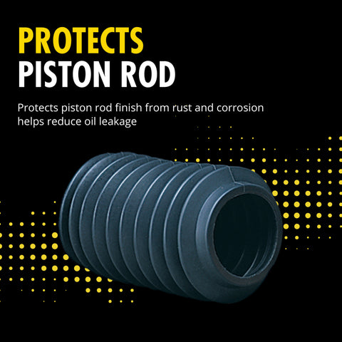 Protects piston rod