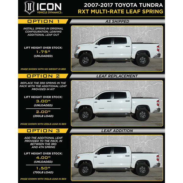 ICON K53166 Stage 2 Suspension System Toyota Tundra 1.63-3" Lift 3.0