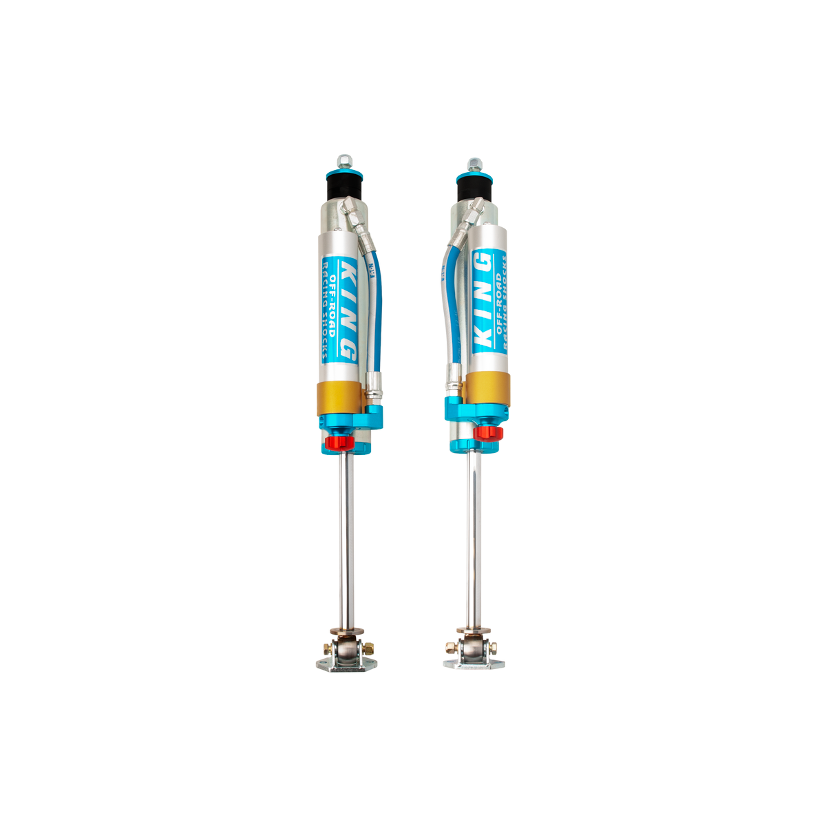 King 25001-176A Front 2.5 Piggyback Hose Res Shock 3-5in Lift w/Adjuster (Pair)