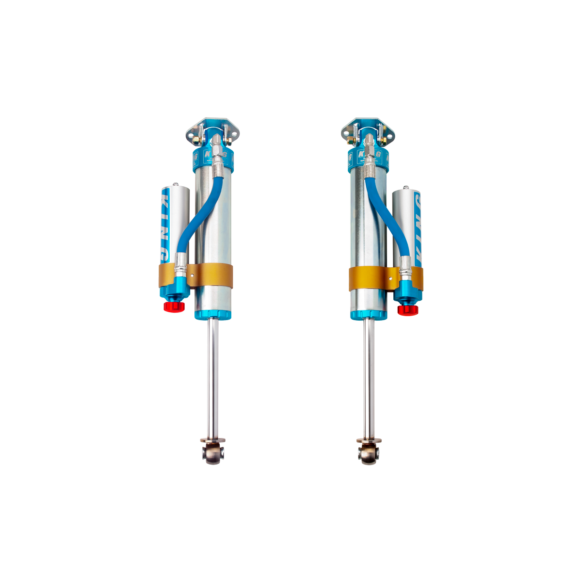 King 25001-287A Rear 2.5 Piggyback Hose Res Shock 6in Lift w/Adjuster (Pair)