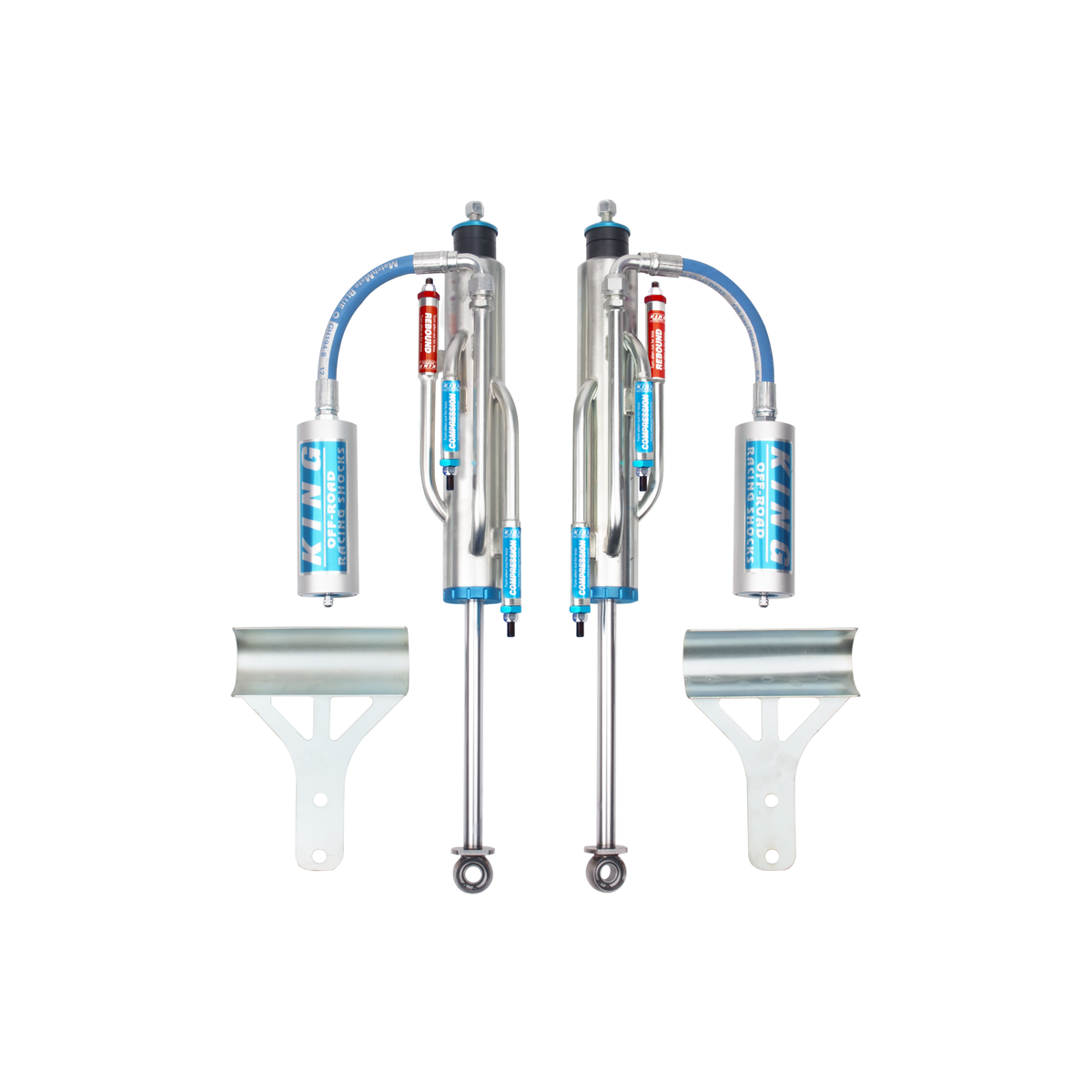 King 25001-341 Front 2.5 Hose Remote Bypass Shock 0-2in Lift (Pair)