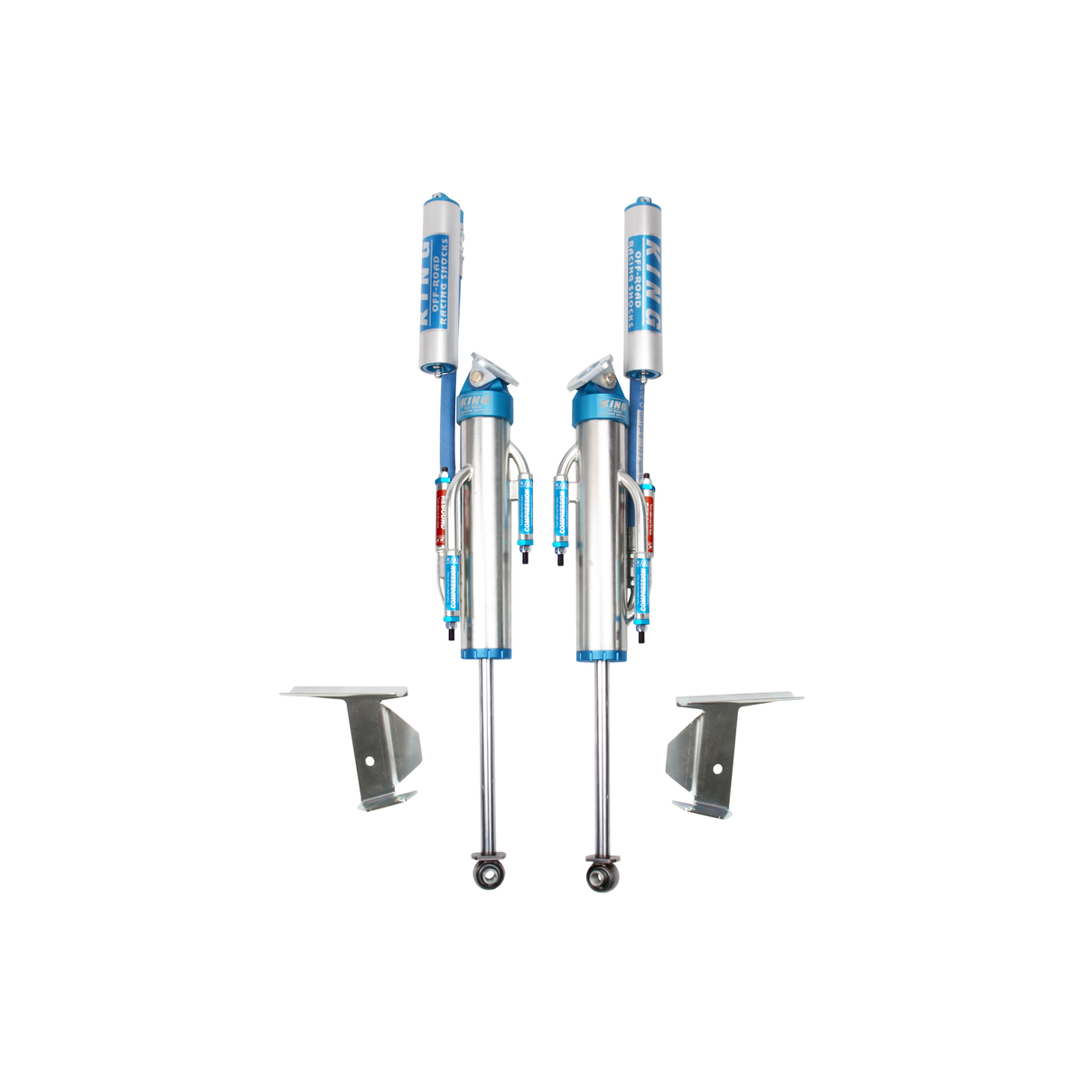 King 25001-342 Rear 2.5 Hose Remote Bypass Shocks 0-2in Lift (Pair)