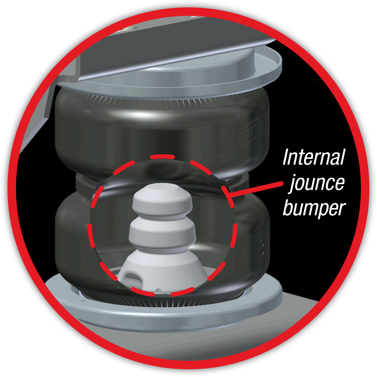 Air Lift 84251 Replacement Air Spring - LoadLifter 5000 Ultimate bellows type w/ internal jounce bumper