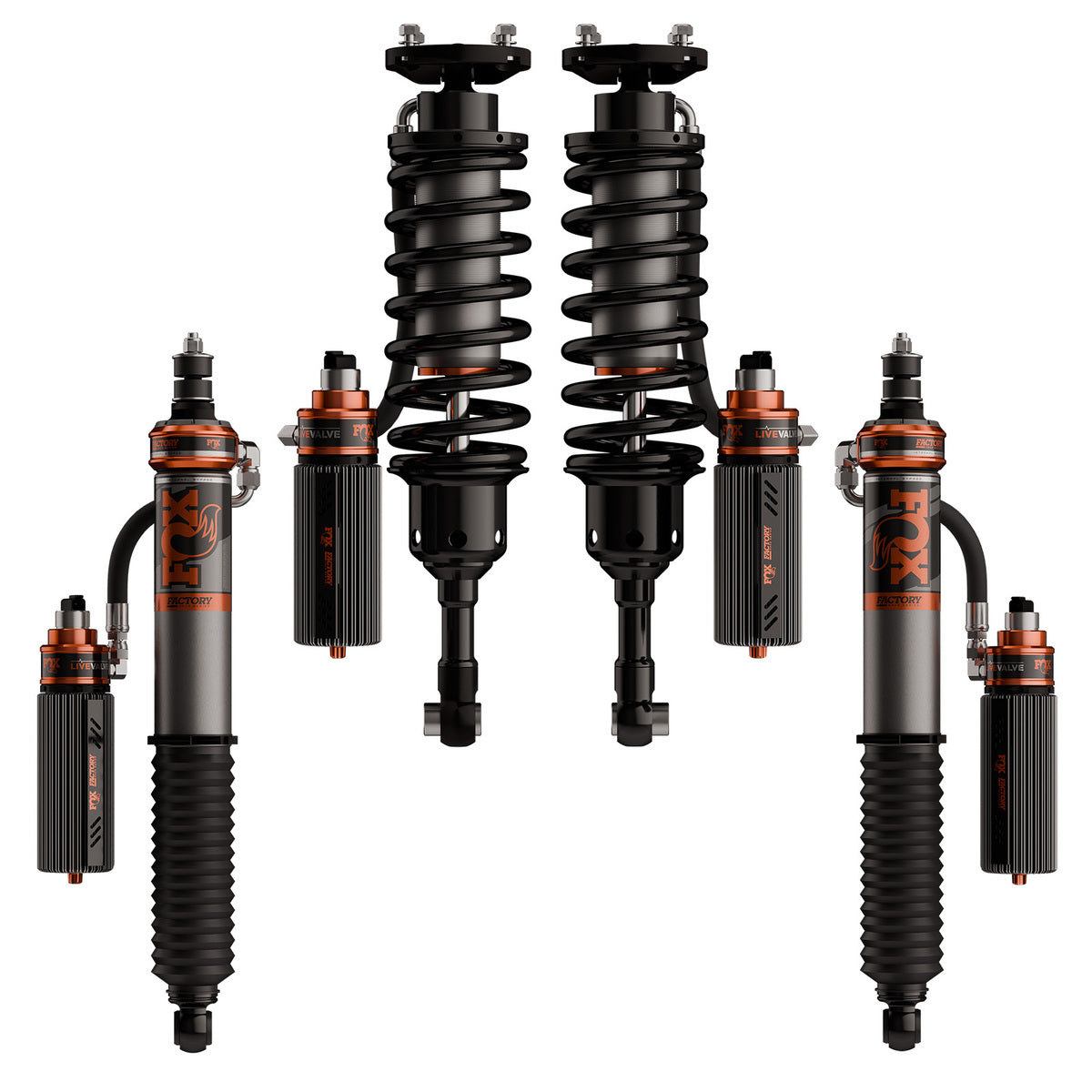 FOX 883-06-259 Front and Rear Factory Race Coil-Over Reservoir Shock Pair - Adjustable