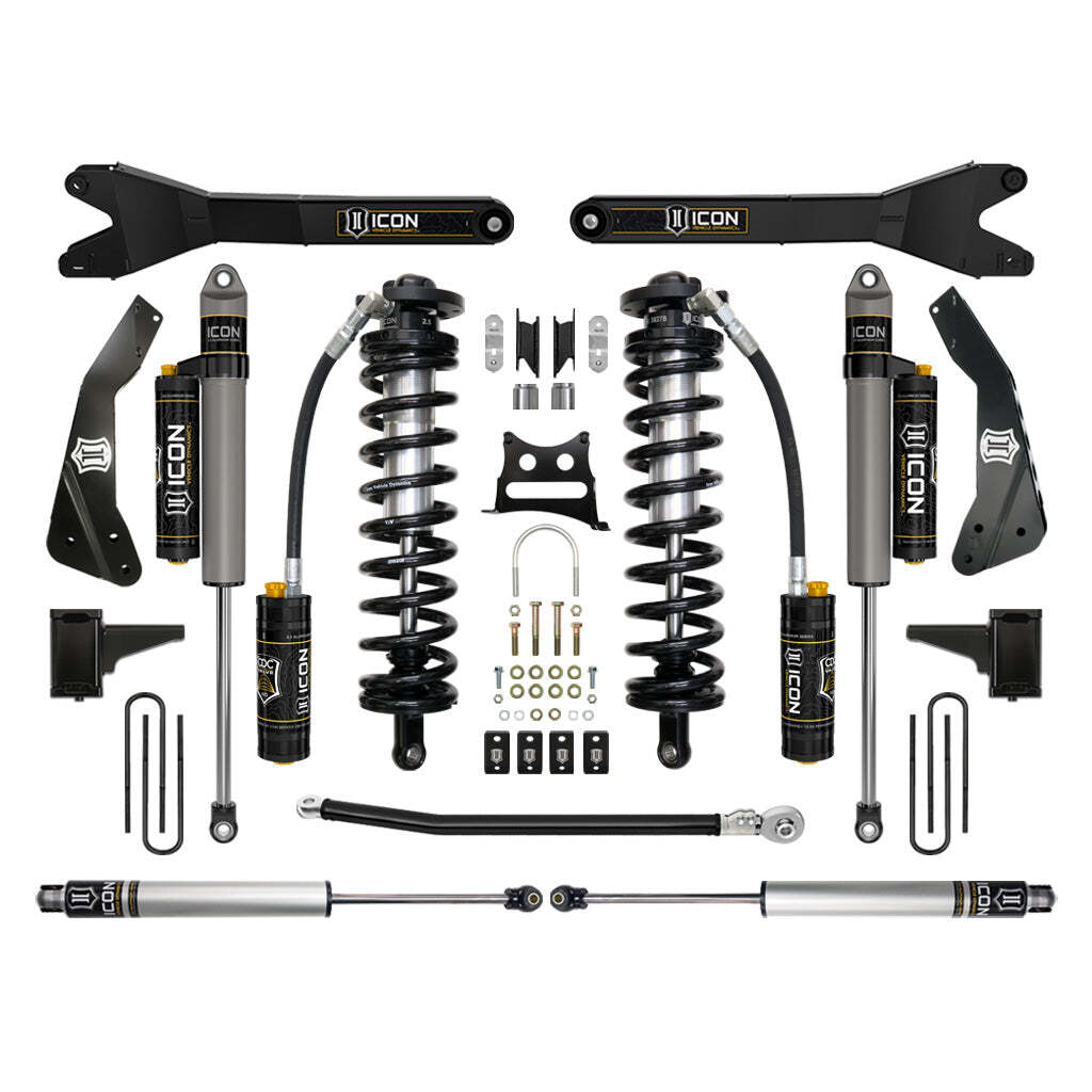 ICON K63135R Stage 5 Coilover Conversion w/Radius Arm Ford F250/F350 4-5.5" Lift