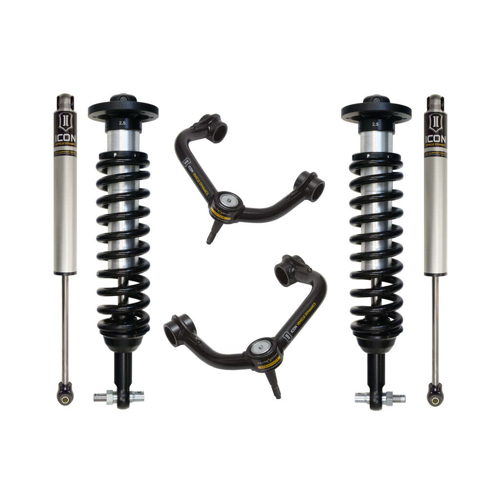 ICON K93062T Stage 2 Suspension System Tubular UCA Ford F150 4WD 0-2.63" Lift