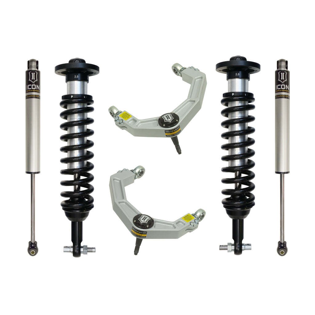 ICON K93062 Stage 2 Suspension System Billet UCA Ford F150 4WD 0-2.63" Lift
