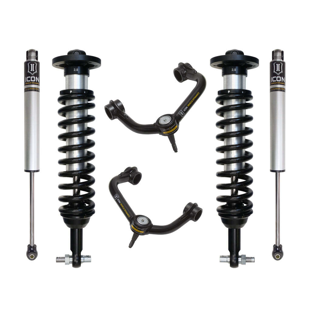 ICON K93092T Stage 2 Suspension System Tubular UCA Ford F150 2WD 0-3" Lift