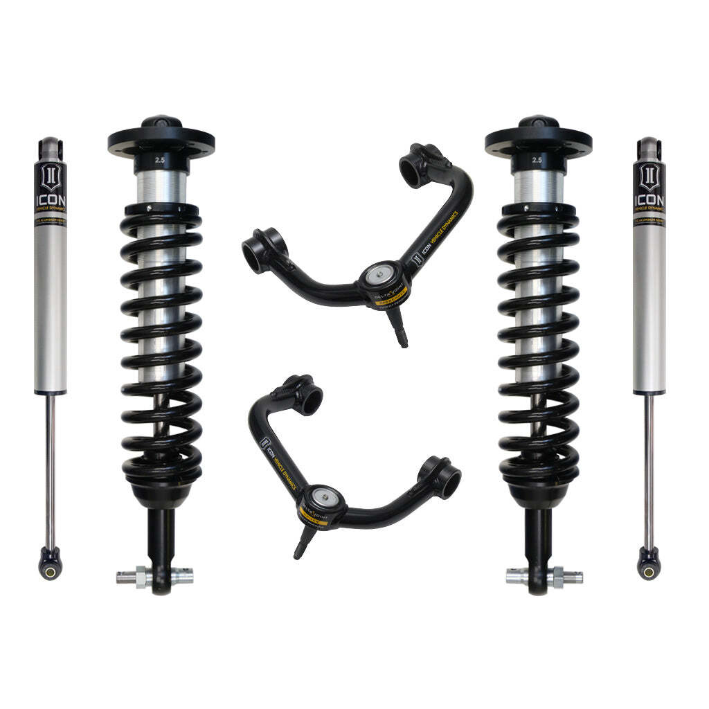 ICON K93122T Stage 2 Suspension System Tubular UCA Ford F150 2WD 0-3" Lift