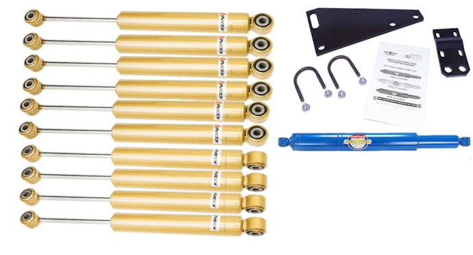 KONI FSD 10 Shock & Safe T Plus Steering Stabilizer Kit Roadmaster Chassis 93-07 with Tag Axle 18mm Eye to 14.5mm Eye for 1 3/4" Tie Rod