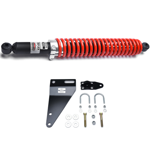 Roadmaster RSSA Reflex Steering Stabilizer and RBK13 Mounting Bracket for Workhorse W Series Chassis