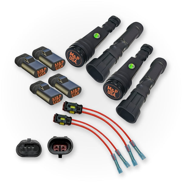 M&P USA GM Z55 2-Axle Shock & Ride Height Bypass Kit with Pigtails for 2005-2012 Cadillac, Chevrolet & GMC