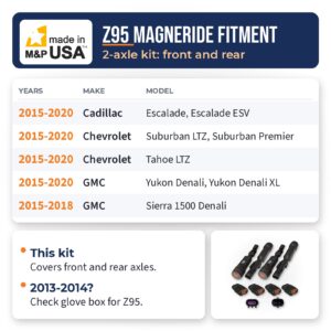 M&P USA GM MagneRide Z95 2-Axle Shock & Ride Height Bypass/Delete Kit for 2013-2019 Cadillac, Chevrolet & GMC