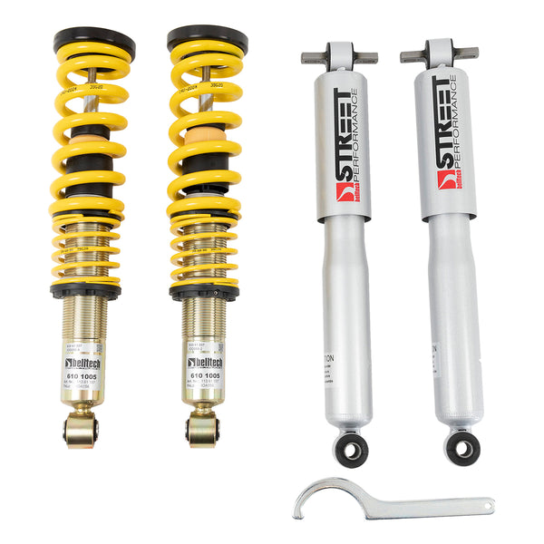 Belltech 13001 Coilover Adjustable Spring Lowering Kit Factory PreSet Fixed Damping, 0-3" Height Adjustable Drop