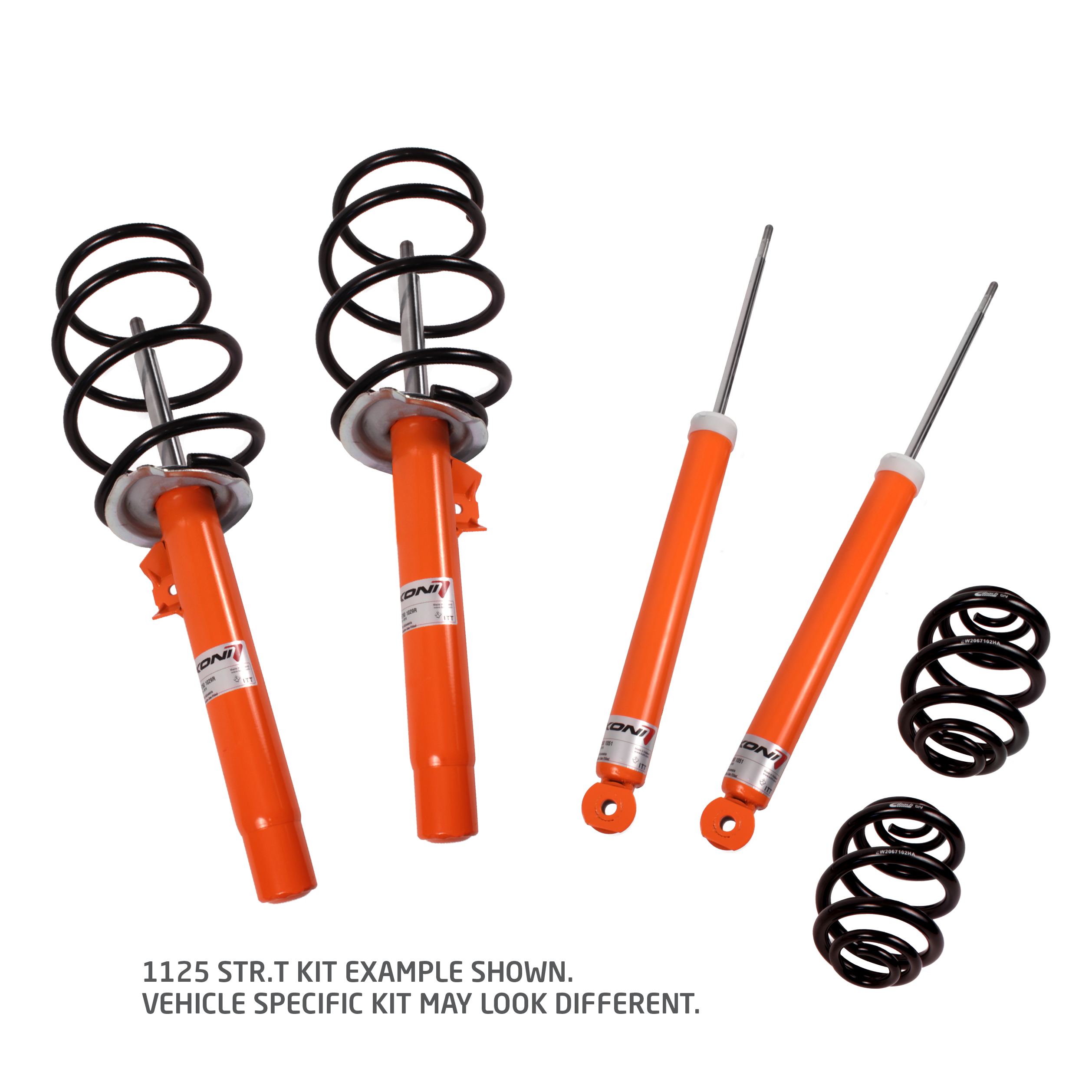 KONI 1125 1075 STR.T Kit (Orange) With Eibach Springs Chrysler 300