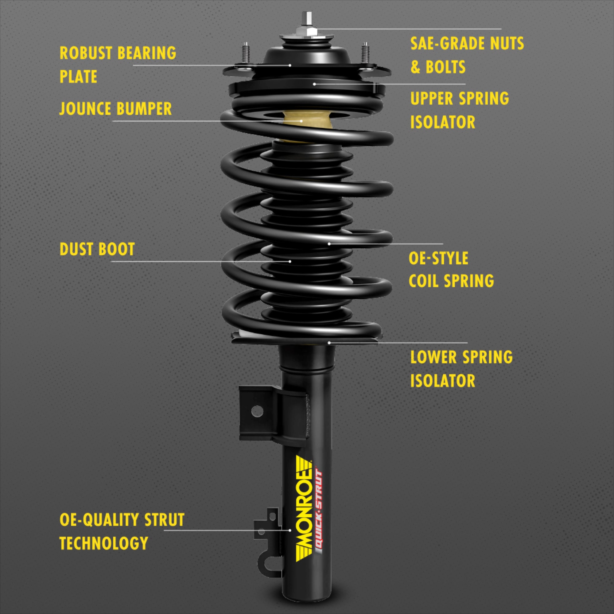 Monroe 171347L Front Left Quick-Strut Complete Strut Assembly Toyota T ...