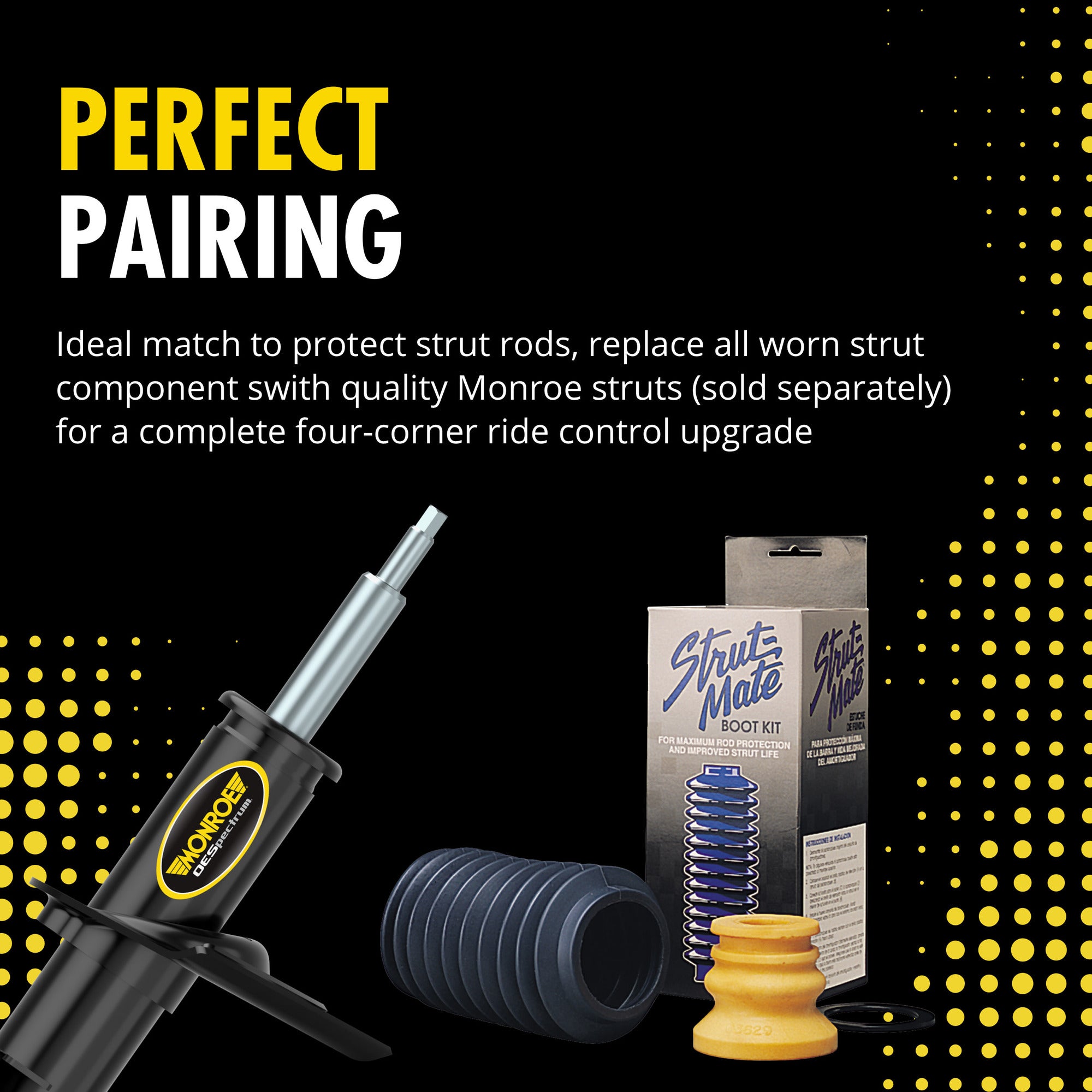thumbnail image 2 of Monroe 63640 Strut-Mate Boot & Bumper Kit - Protects Strut Rod, Improves Strut Life 2 of 11