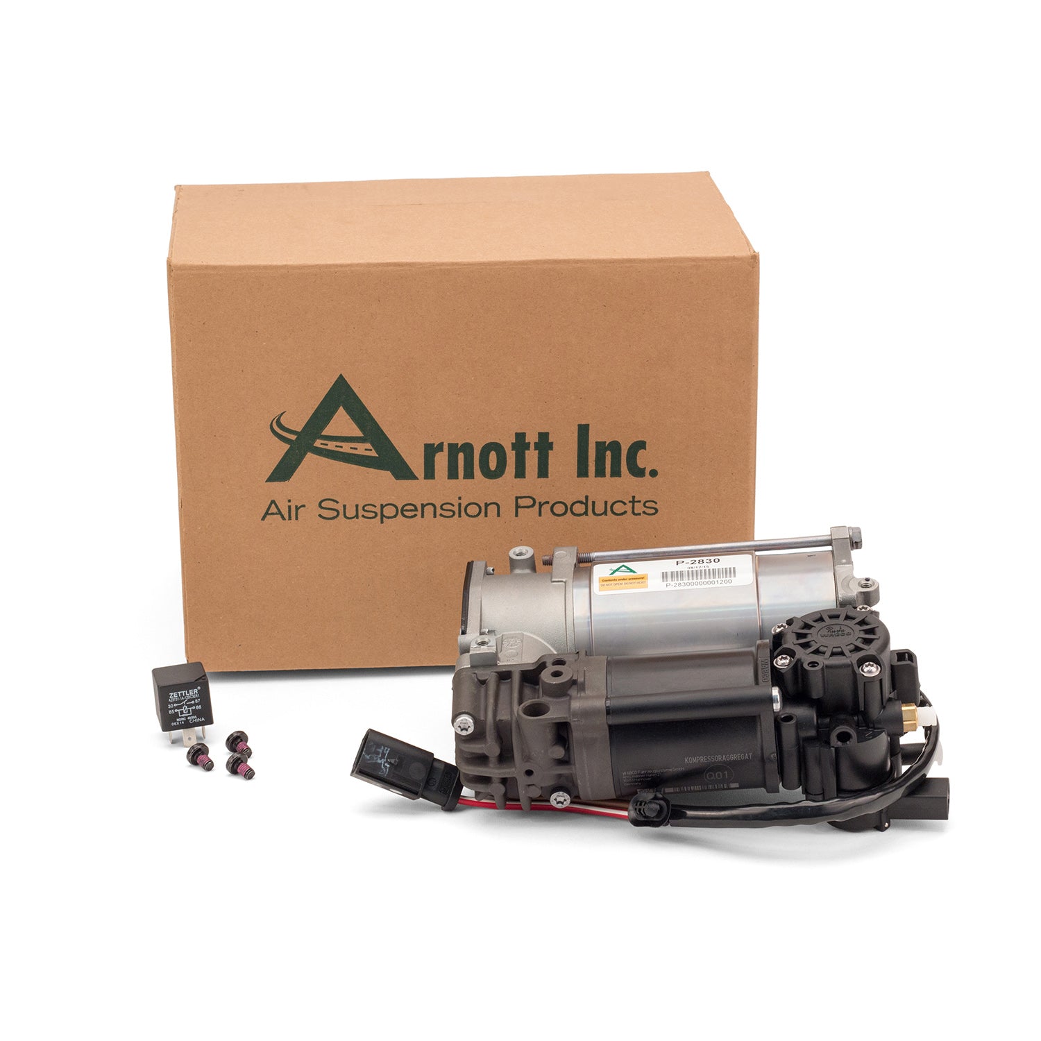 Arnott P-2830 WABCO OES Air Suspension Compressor Mercedes-Benz E-Class (W212), CLS-Class (W218) w/AIRMATIC, w-w/out ADS, incl AMG